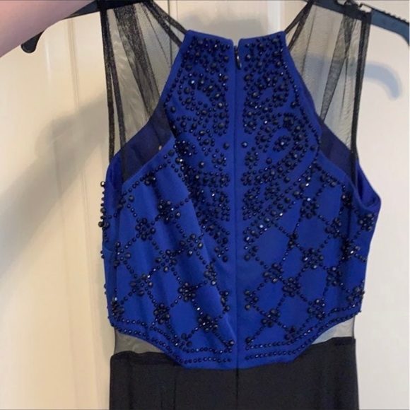 Blue and black Formal dress with beaded top - Picture 6 of 6